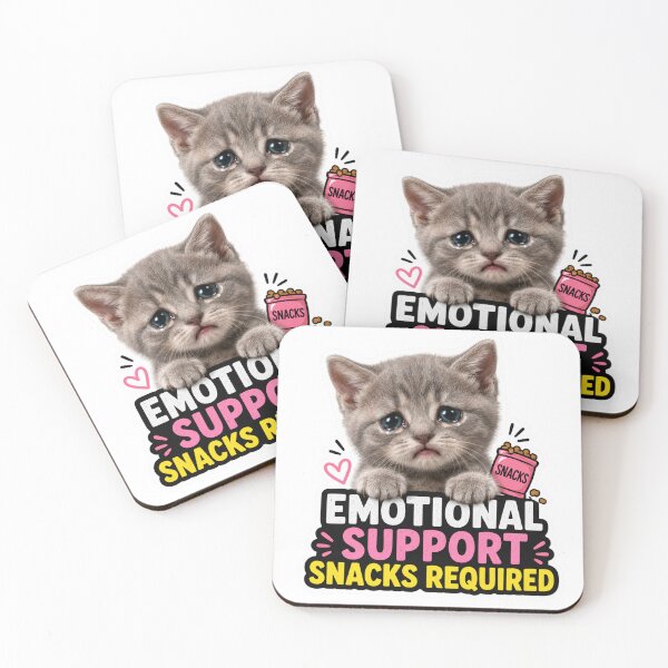 Item preview, Emotional Support Snacks Funny Cute Cat Meme designed and sold by MoodyMeows.