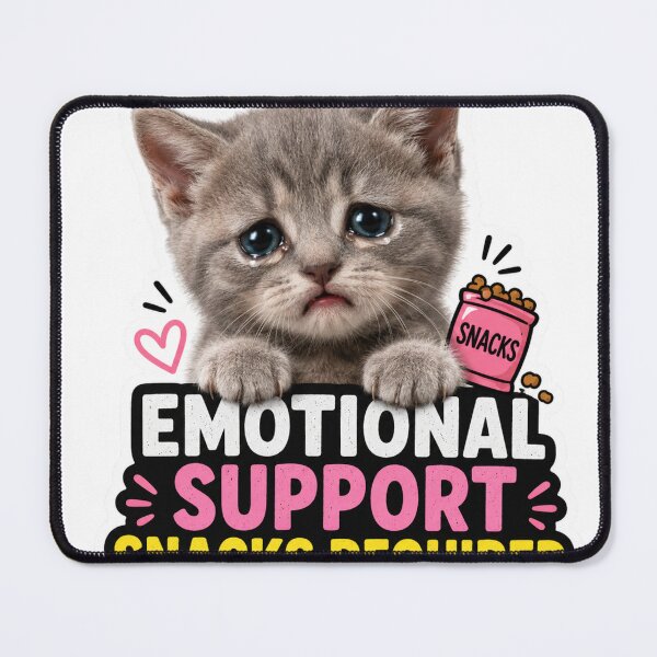 Item preview, Emotional Support Snacks Funny Cute Cat Meme designed and sold by MoodyMeows.