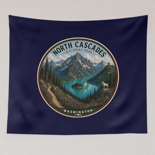 Item preview, North Cascades National Park Sticker | Washington Wilderness Badge designed and sold by Swanny's Custom T-shirt and Gift Designs.