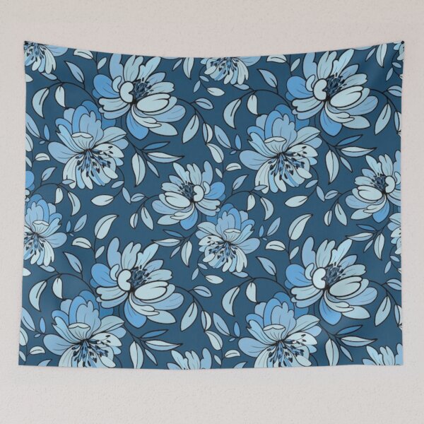 Item preview, blue flowers designed and sold by pksart1.