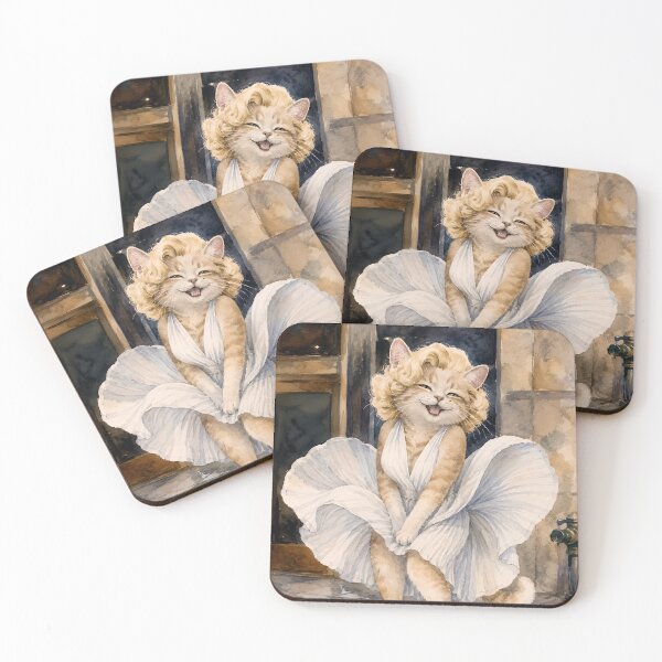 Item preview, Meowrilyn Monroe | Vintage Hollywood Cat Watercolor designed and sold by Stubblejumper Artworks.