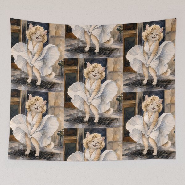 Item preview, Meowrilyn Monroe | Vintage Hollywood Cat Watercolor designed and sold by Stubblejumper Artworks.