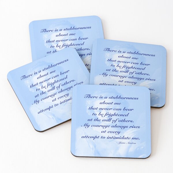 Item preview, Jane Austen Quote "My courage always rises..." designed and sold by Brightside-art.