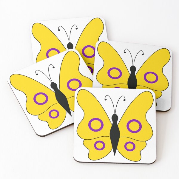 Item preview, Intersex Pride butterflies designed and sold by Celeste Bocchicchio-Chaudhri.