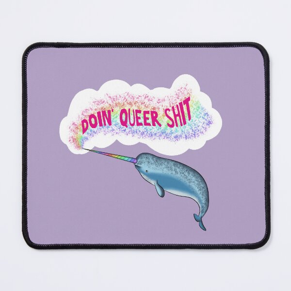 Item preview, doin queer shit - rainbow narwhal designed and sold by thecamillest.