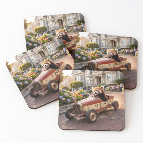 Item preview, Red Panda Cruises Down Lombard Street, San Francisco designed and sold by Tridentulus.