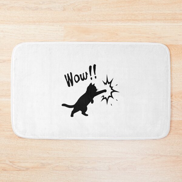 Item preview, Wow!! — Black Cat Silhouette Kawaii Japanese Illustration designed and sold by medicalkinoko.