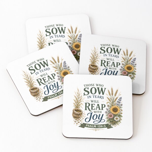 Item preview, THOSE WHO SOW IN TEARS WILL REAP WITH JOY - Psalm 126:5 Harvest Floral Graphic designed and sold by Faithloveshop.