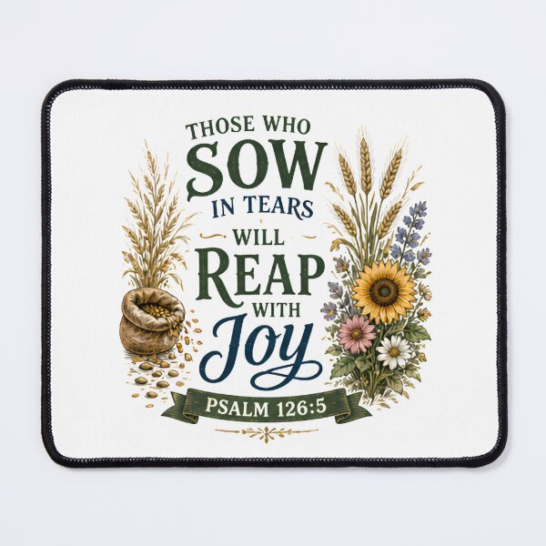 Item preview, THOSE WHO SOW IN TEARS WILL REAP WITH JOY - Psalm 126:5 Harvest Floral Graphic designed and sold by Faithloveshop.