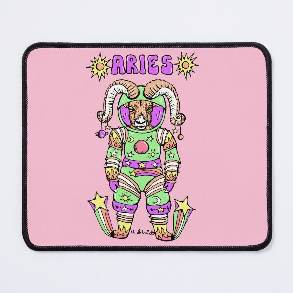 Item preview, Aries Ram Astrology Astronaut Retro Outer Space Inspired Art designed and sold by Intergalactic Unicorn: Art by Anna Schmidt.
