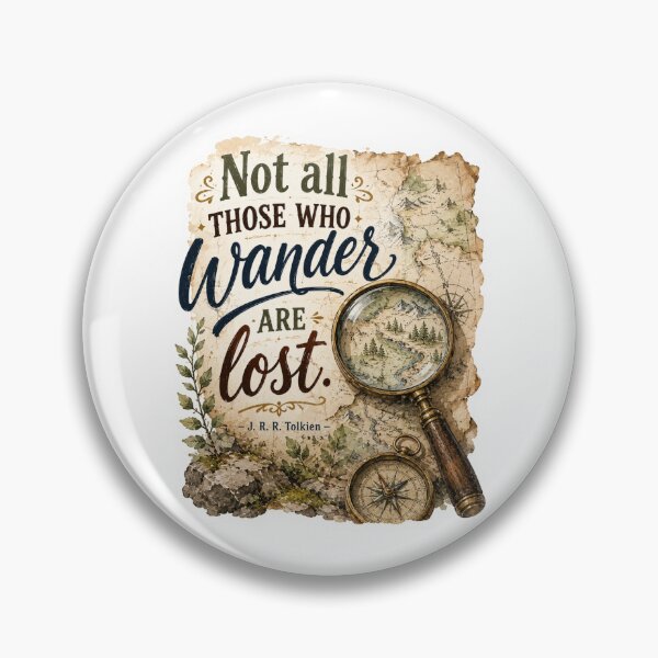 Item preview, Not All Who Wander Are Lost Compass Art designed and sold by Candlelit Catastrophes.