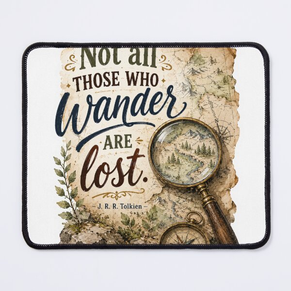 Item preview, Not All Who Wander Are Lost Compass Art designed and sold by Candlelit Catastrophes.