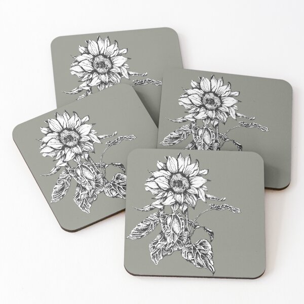 Item preview, Vintage Pen and Ink Sunflower Botanical Illustration designed and sold by ArtistsAtticWI.