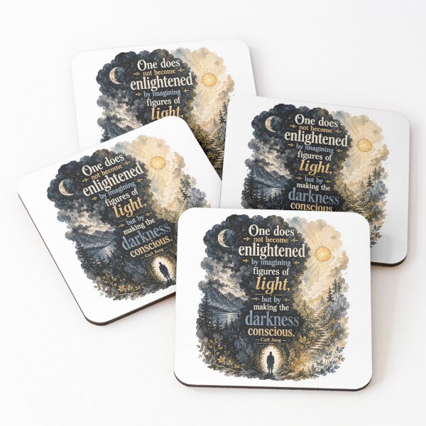 Item preview, Enlightenment Through Darkness Jung Quote designed and sold by Candlelit Catastrophes.