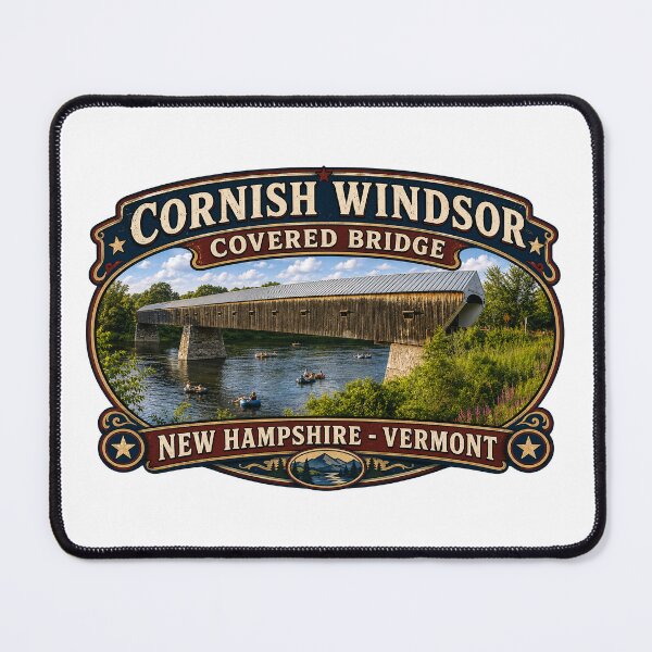 Item preview, Cornish Windsor Covered Bridge Rustic designed and sold by gotucoveredart.