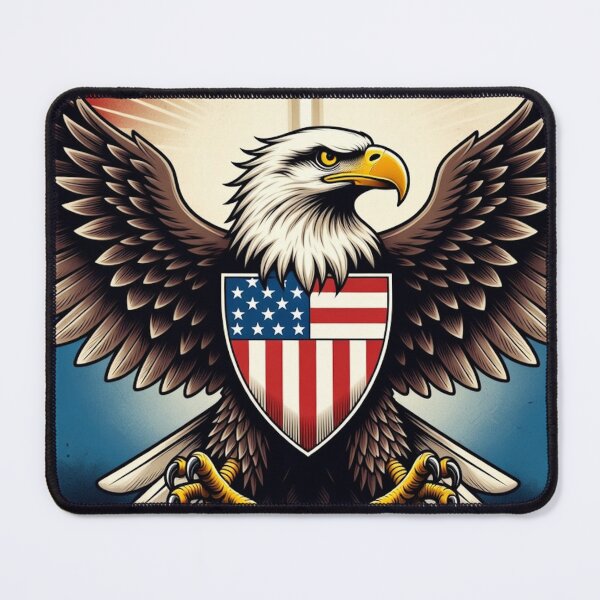 Item preview, 250 Eagle Emblem with Patriotic Banner designed and sold by CreationLens.