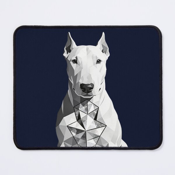 Item preview, Geometric White Bull Terrier – Modern Low Poly Dog Portrait designed and sold by KiraChie.