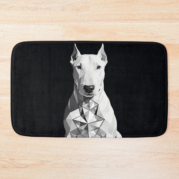 Item preview, Geometric White Bull Terrier – Modern Low Poly Dog Portrait designed and sold by KiraChie.