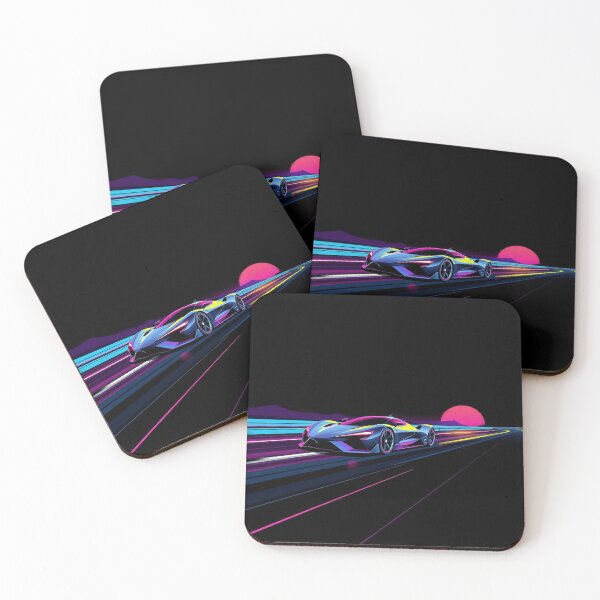 Item preview, Synthwave Cyberpunk Supercar Neon Highway Retro Sunset Design designed and sold by Tama-sirth.