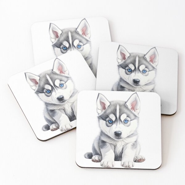 Item preview, Adorable Blue-Eyed Husky Puppy Illustration designed and sold by SabraDD.
