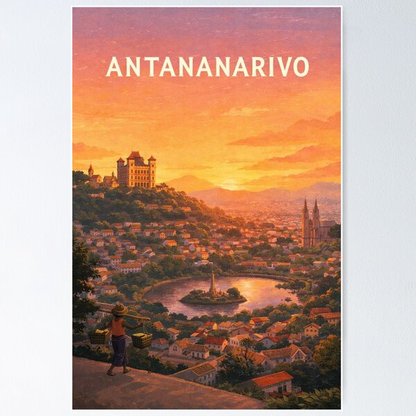 Item preview, Antananarivo Highlands and Analamanga Sunset Panorama designed and sold by Places On Earth.