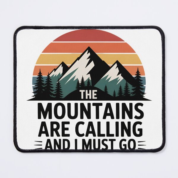 Item preview, The Mountains Are Calling and I Must Go Vintage Hiking Mountain Nature designed and sold by Zizo-DR44.