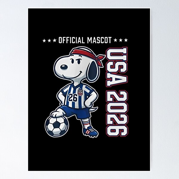 Item preview, USA Soccer Mascot 2026 Snoopy Fan designed and sold by Moonpaw-Whimsy.