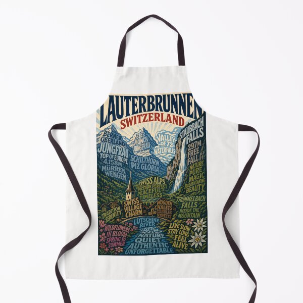 Item preview, Lauterbrunnen Switzerland Staubbach Falls and Jungfrau Alpine Valley designed and sold by Places On Earth.