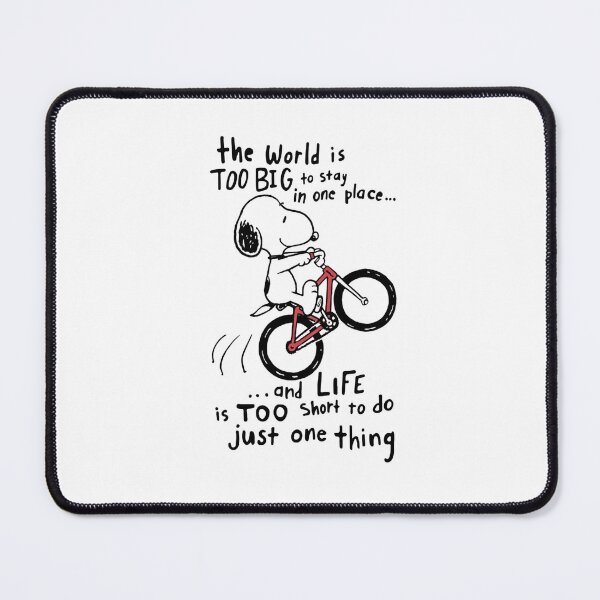 Item preview, Snoopy Life Is Too Short Cycling Dog Neon Line designed and sold by Moonpaw-Whimsy.