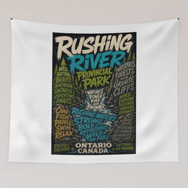 Item preview, Rushing River Provincial Park Ontario Waterfalls and Granite Cliffs designed and sold by Aryabek.