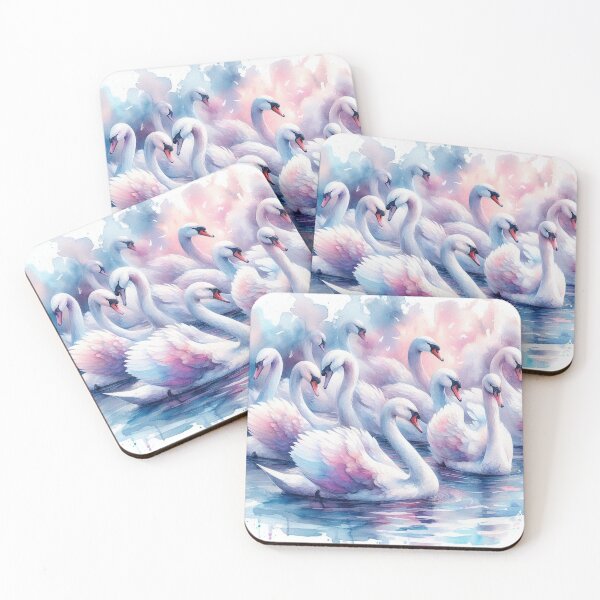 Item preview, Elegant Flock of Swans in Dreamy Watercolor Pond designed and sold by Pioneer Spirit Market.