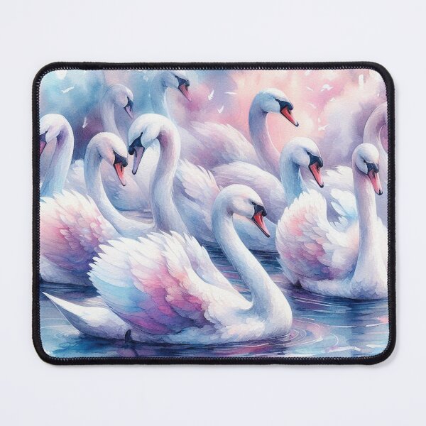 Item preview, Elegant Flock of Swans in Dreamy Watercolor Pond designed and sold by Pioneer Spirit Market.