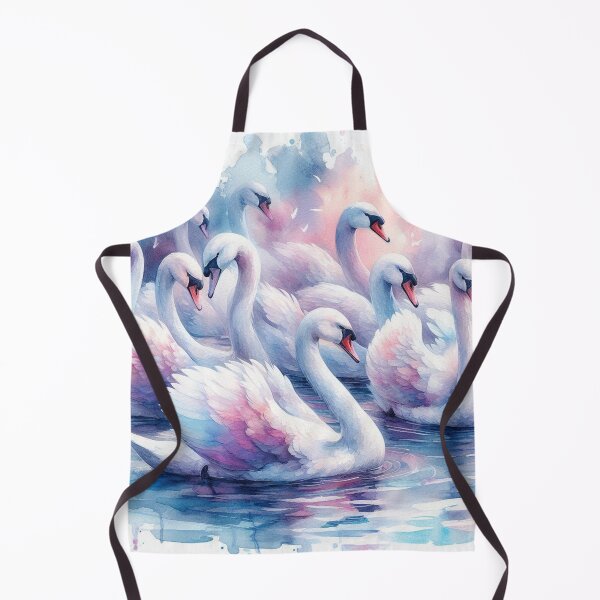 Item preview, Elegant Flock of Swans in Dreamy Watercolor Pond designed and sold by Pioneer Spirit Market.