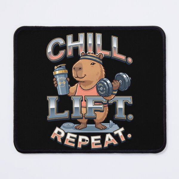 Item preview, The Most Relatable Chill Lift Repeat Capybara! designed and sold by pradeepvisuals.