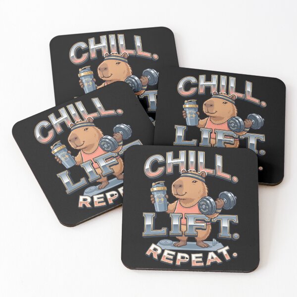 Item preview, The Most Relatable Chill Lift Repeat Capybara! designed and sold by pradeepvisuals.