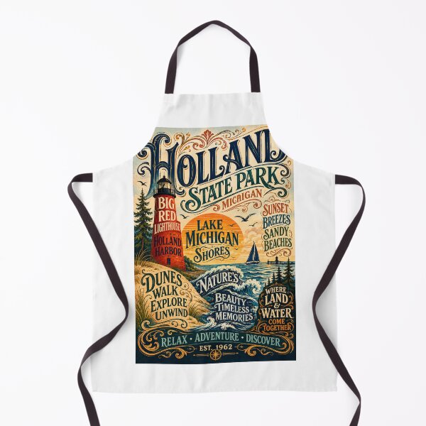 Item preview, Holland State Park Michigan Big Red Lighthouse and Lake Michigan Shoreline designed and sold by Aryabek.