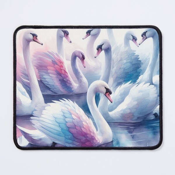 Item preview, Elegant Flock of Swans in Pastel Watercolor Pond designed and sold by Pioneer Spirit Market.