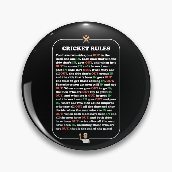 Item preview, Cricket Rules Player Status Explanation designed and sold by d247.