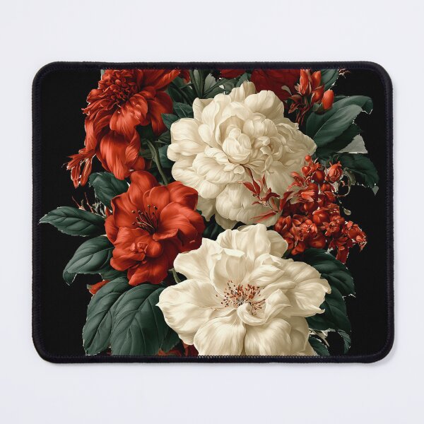 Item preview, Moody Vintage Red and Cream Floral Bouquet designed and sold by colorful-white.