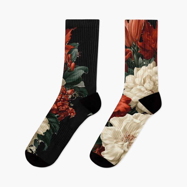 Item preview, Moody Vintage Red and Cream Floral Bouquet designed and sold by colorful-white.