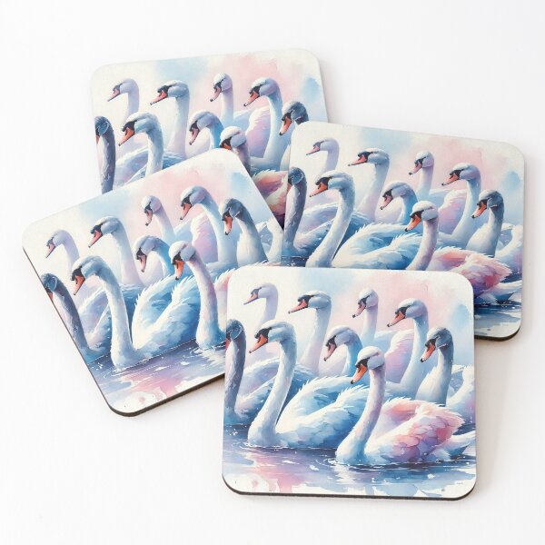 Item preview, Graceful Flock of Swans in Soft Watercolor Pond designed and sold by Pioneer Spirit Market.