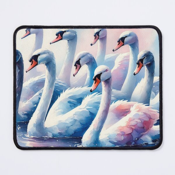 Item preview, Graceful Flock of Swans in Soft Watercolor Pond designed and sold by Pioneer Spirit Market.