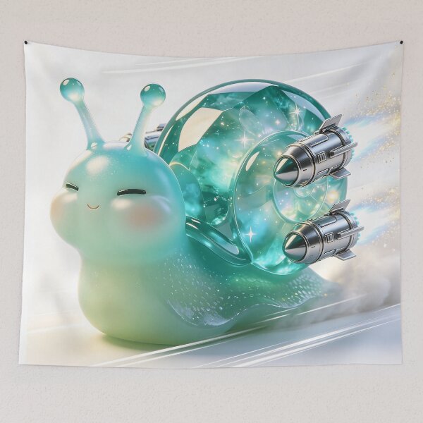 Item preview, Emerald Snail - Turbo Mode: I'm Fast AF Boi! designed and sold by ABYSSLAB.