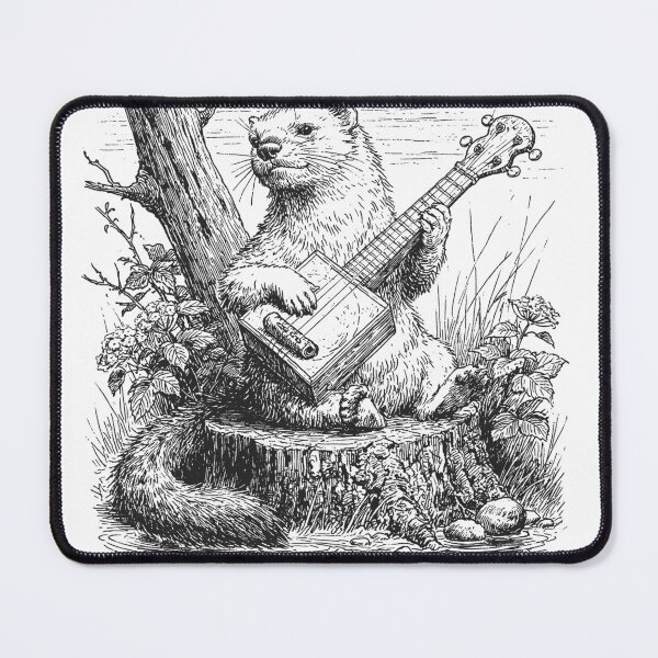 Item preview, Weasel Playing Cigar Box Banjo – Vintage Woodland Folk Music T-Shirt designed and sold by CrimsonLizard.