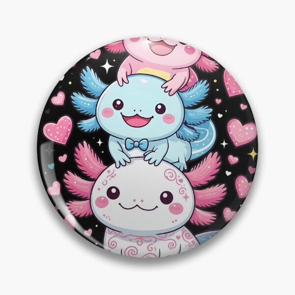 Item preview, Cute Stacked Axolotl Hearts Kawaii designed and sold by ileknitilec.