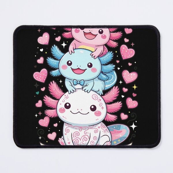 Item preview, Cute Stacked Axolotl Hearts Kawaii designed and sold by ileknitilec.