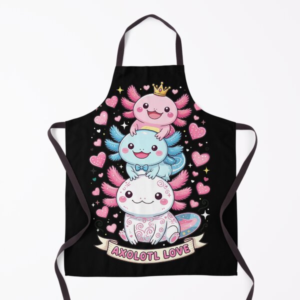 Item preview, Cute Stacked Axolotl Hearts Kawaii designed and sold by ileknitilec.