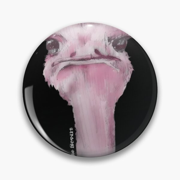 Item preview, Skeptical Pink Bird Portrait Funny Illustration designed and sold by minimancece.
