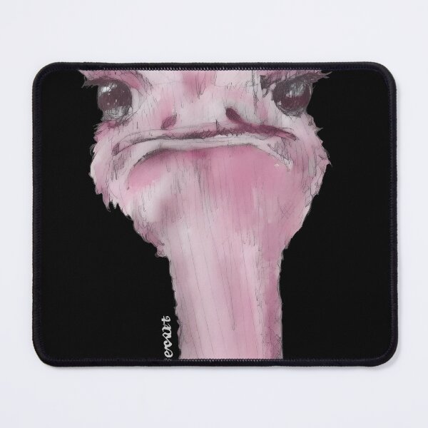 Item preview, Skeptical Pink Bird Portrait Funny Illustration designed and sold by minimancece.