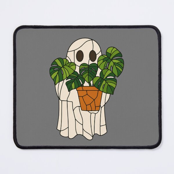 Item preview, Stained Glass Ghost with Monstera Plant - Retro Cute Halloween designed and sold by SimplyJasper.